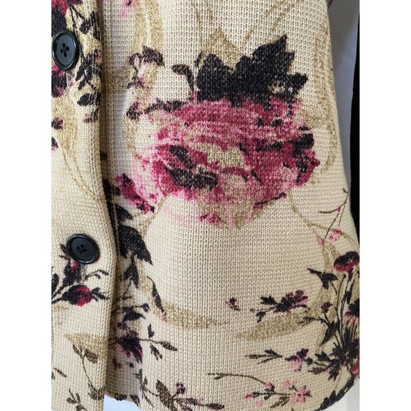 Stizzoli Cardigan Sweater V Neck Floral Long Sleeve Button Down Wool Kni… - Picture 4 of 8